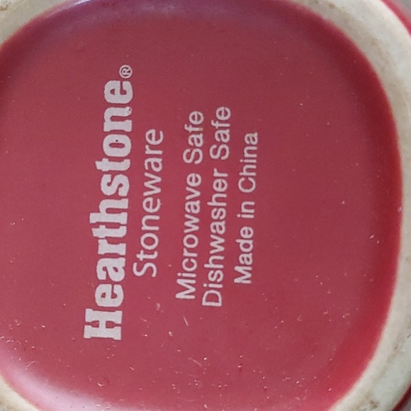 Corelle HEARTHSTONE CHILI RED Square Coffee Cup Mug Stoneware - Set of 4 - Picture 2 of 3